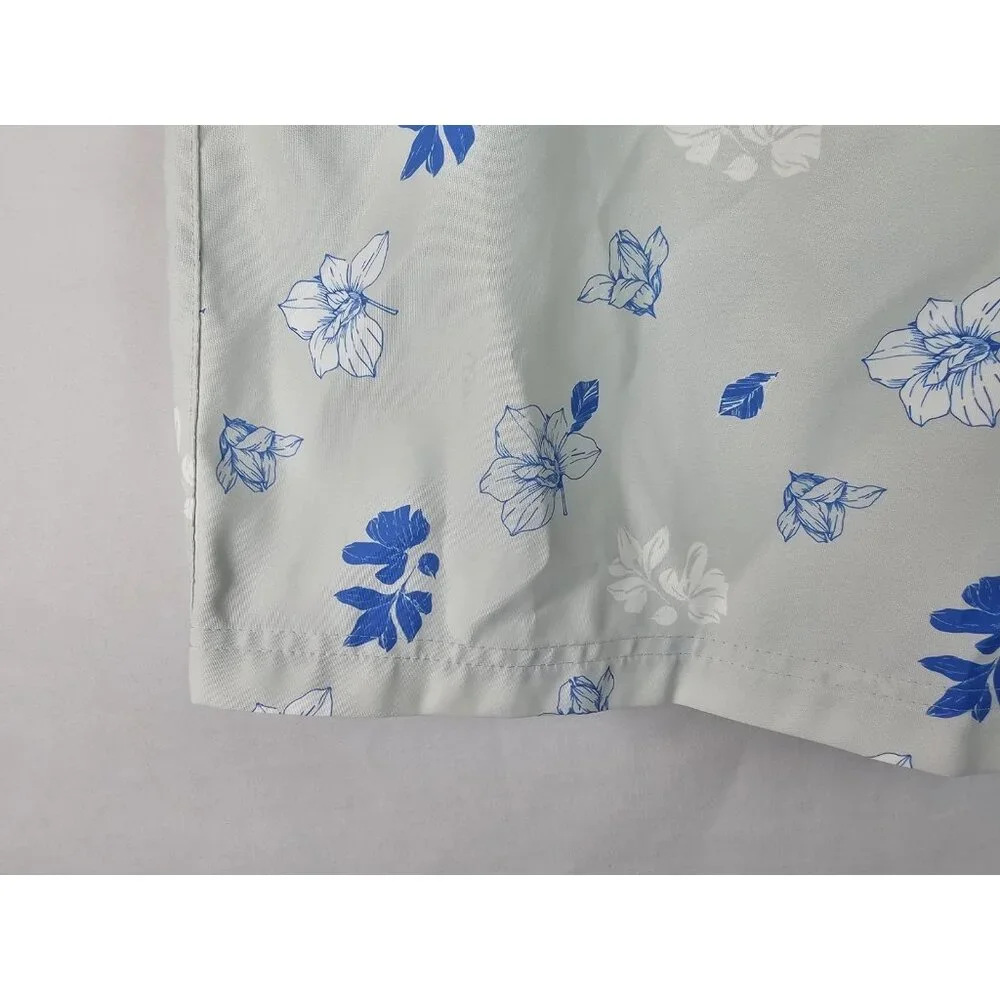Magellan Men's Swim Trunks Size XL Blue Floral Fish Gear Swimsuit Shorts